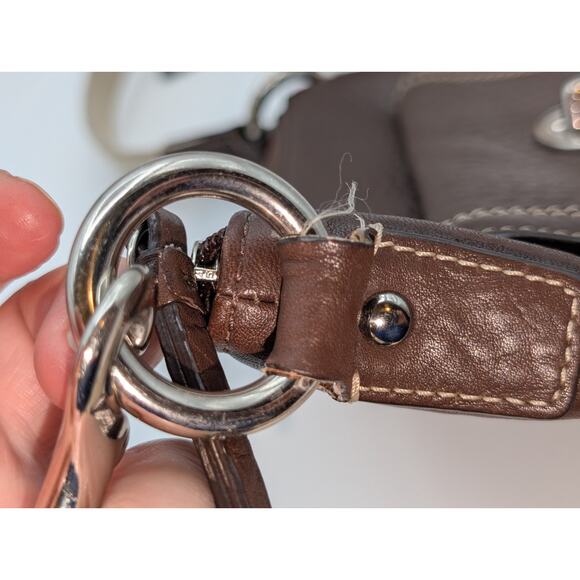 Coach Hamilton Brown Pebbled Leather Swingpack Crossbody Shoulder Bag - Picture 7 of 14